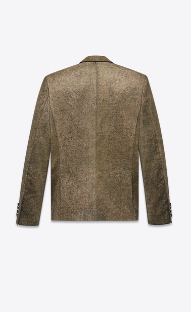 SAINT LAURENT Blazers Homme Veste en velours glitter doré b_V4